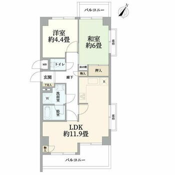 コスモ元住吉ソレイユ ３DKへの間取り変更も可能です。（買主様負担）