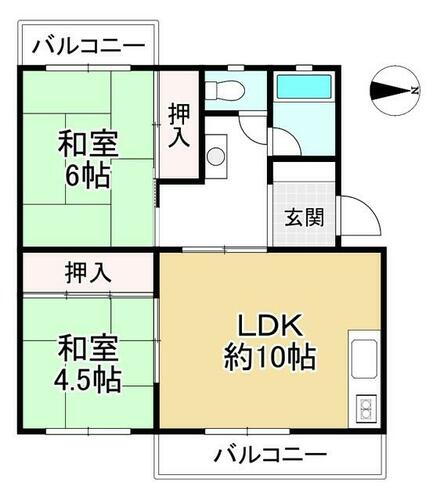 ピアン自由が丘６号棟 2階 2LDK 物件詳細