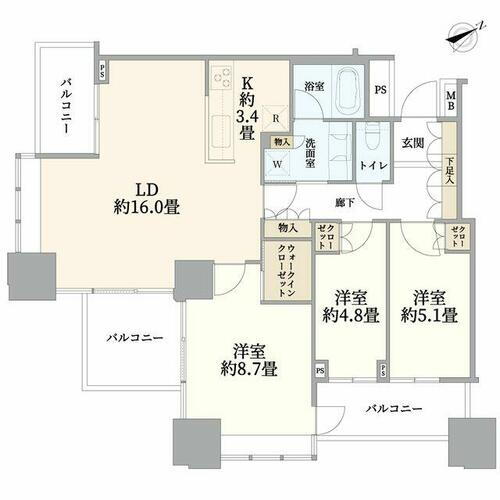 グランドターミナルタワー本八幡 間取図