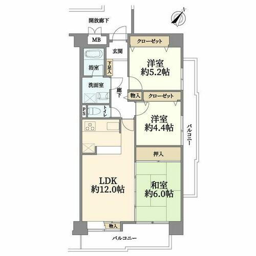 ロイヤルパレス中野栄 3階 3LDK 物件詳細