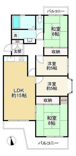 若山台第２住宅　３号棟 5階 4LDK 物件詳細