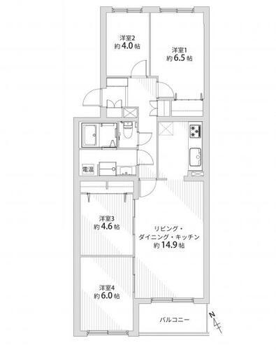 白石本郷サンハイツ 5階 4LDK 物件詳細