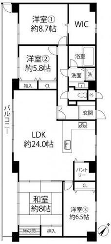 ライオンズマンション金沢駅西 12階 4LDK 物件詳細