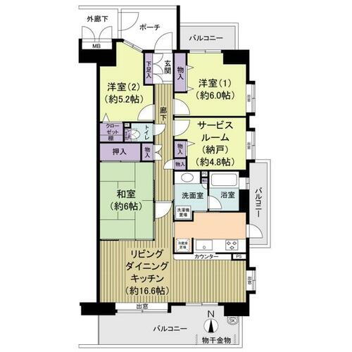 オーベル花小金井 5階 3SLDK 物件詳細