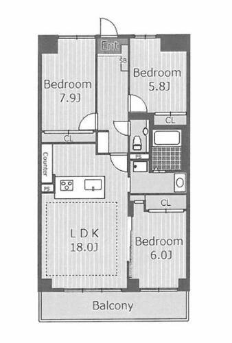 エクステ大倉山Ｂ棟 6階 3LDK 物件詳細