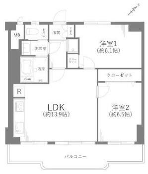 市川サニーハイツ 3階60.34m2南東向き2LDK フルリフォーム済みのお部屋です。