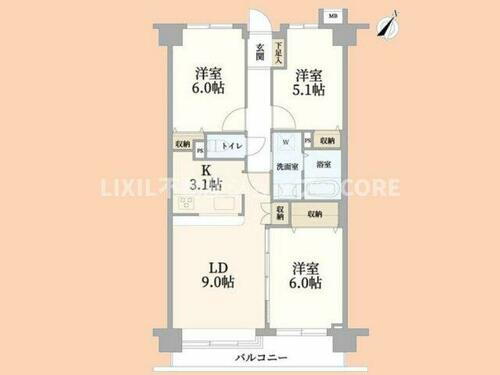 コスモつきみ野 2階 3LDK 物件詳細