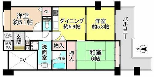 ダイアパレス富田林ステーションスクエア 2階 3DK 物件詳細