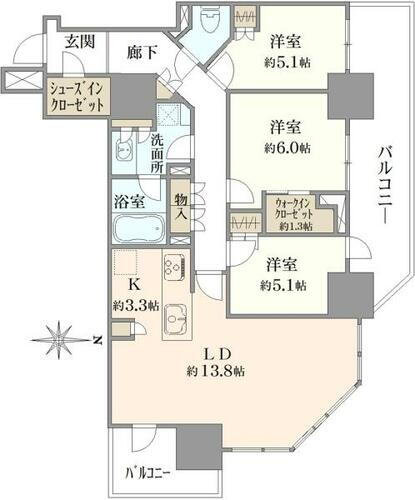 幕張ベイパーク　スカイグランドタワー 11階 3LDK 物件詳細