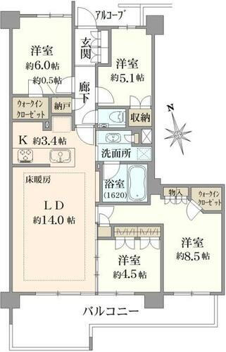 プラウド鷺ノ宮パサージュ 間取り図