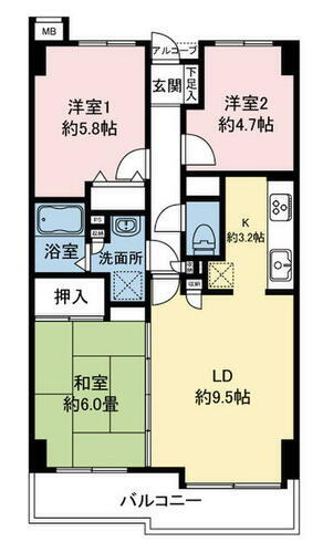 バルール町田 6階 3LDK 物件詳細