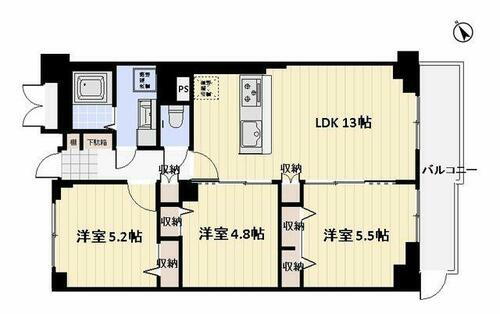 レーベン長岡３０５ 各居室収納あり、収納豊富でスッキリとした住空間を叶えます！