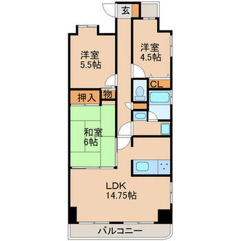 アーバンタワー麻里布弐番館 角部屋のお部屋。室内リノベーション物件です。