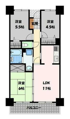 サーパス住吉台弐番館 2階 3LDK 物件詳細