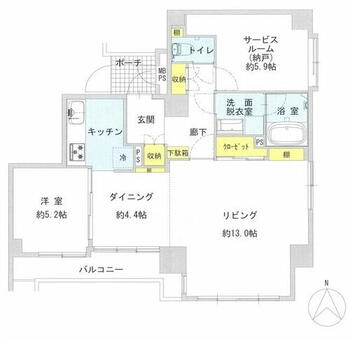 全室エアコン　照明付　ナイスアーバン湘南田浦４階 1SLDKの間取りです。リノベーション済みで大変綺麗です！
