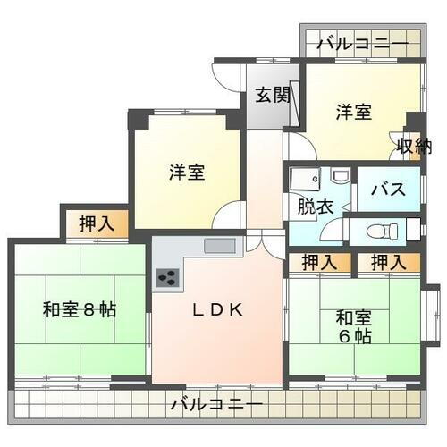 福岡県北九州市小倉北区上富野５丁目 5階 4LDK 物件詳細