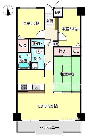 堺市東区「クローバーハイツ初芝ヴィプレ」 8階 3LDK 物件詳細