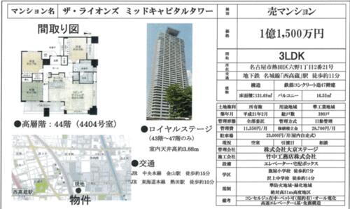 ザ・ライオンズ　ミッドキャピタルタワー 44階 3LDK 物件詳細
