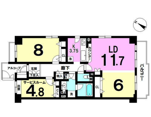 神奈川県川崎市幸区紺屋町 4階 2SLDK 物件詳細