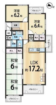 朝日プラザ生駒セントヒルズ ■４ＬＤＫとゆとりのある間取りです。ご家族が多い方や趣味部屋、仕事部屋が欲しい方にもおすすめです♪