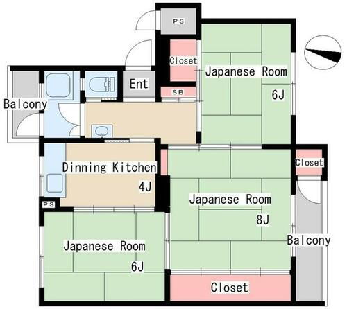 鶴甲コーポ２号館　　５階部分 5階 3K 物件詳細