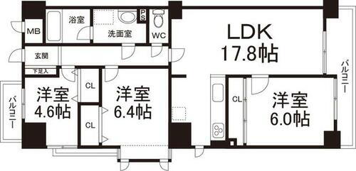 藤和シティホームズ夕陽ヶ丘四天王寺 2階 3LDK 物件詳細