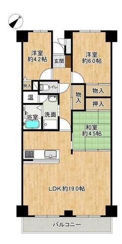 寝屋川サンハイツＢ棟 6階 3LDK 物件詳細