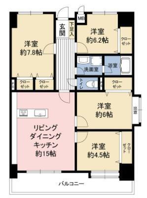 筑紫野スカイマンション 1階 4LDK 物件詳細
