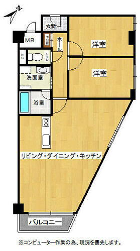 朝日プラザ中の島 8階 2LDK 物件詳細