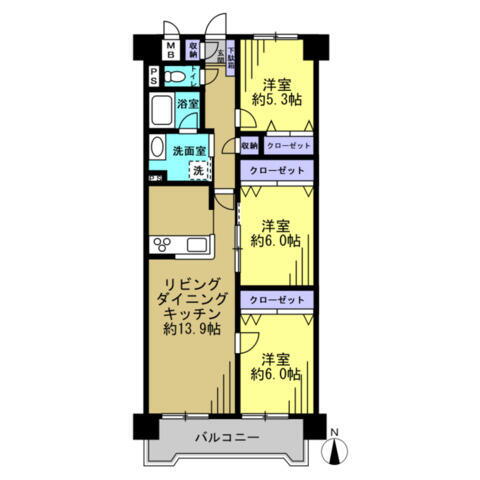 ボザール仙台南 3階 3LDK 物件詳細