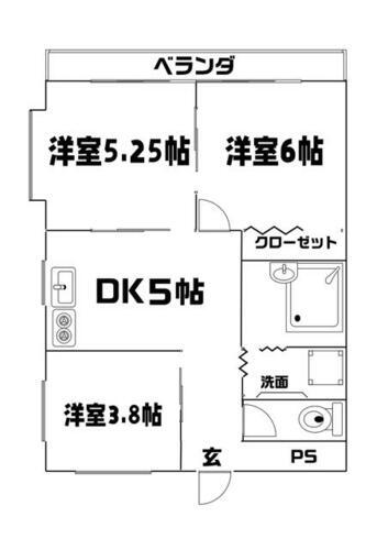 埼玉県鶴ヶ島市脚折町１丁目 4階 3DK 物件詳細