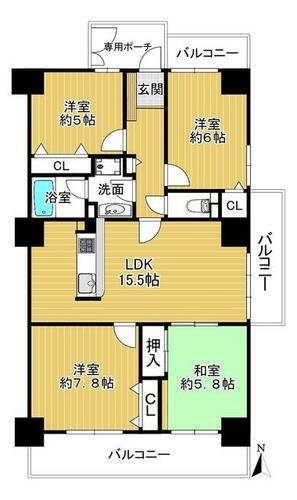 ライオンズマンション鈴蘭台参番館 14階 4LDK 物件詳細