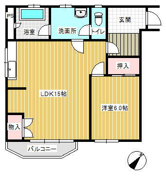 米ヶ袋ハイツ 4階 1LDK 物件詳細