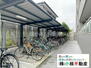 バンベール春日井イースト／ペット〇／オートロック有／宅配ＢＯＸ有 綺麗に整頓された自転車が並ぶ駐輪場です