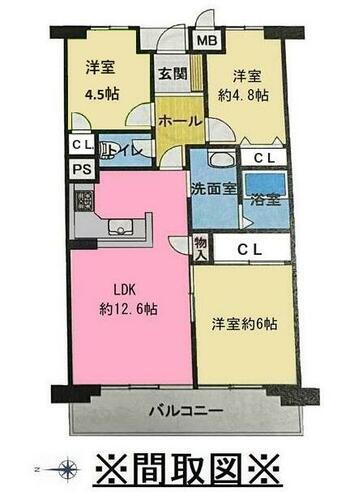  ※間取り図です。２階・２０８号室◆１３８０万円◆