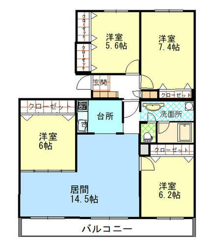 コープ野村幌西 5階 4LDK 物件詳細