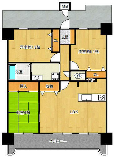 山形県米沢市大町３丁目 5階 3LDK 物件詳細