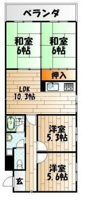 吉野町スカイマンション 2階 4LDK 物件詳細