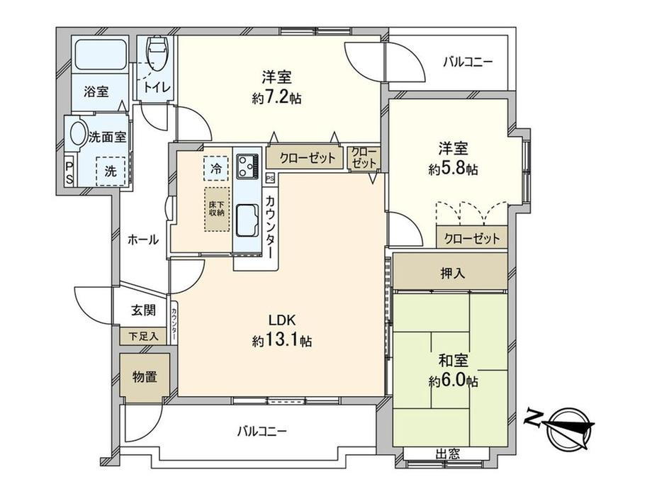 エクセルシオール北３４条 2階 3LDK 物件詳細