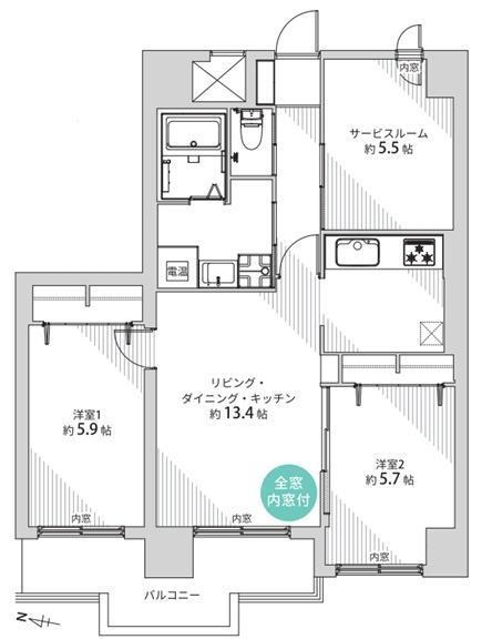 ライオンズマンション北六条 2階 2SLDK 物件詳細