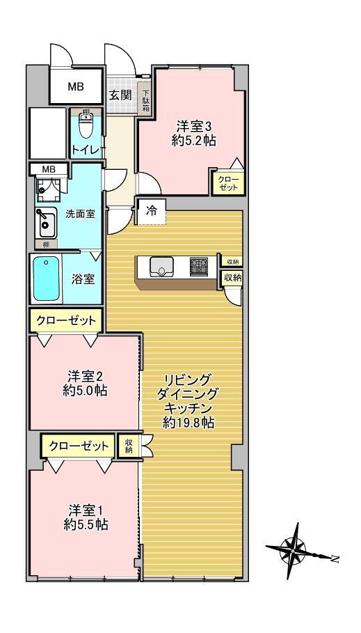 ドミ中島公園 6階 3LDK 物件詳細