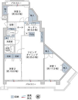 タック・ドゥ 3LDK、価格2680万円、専有面積140.31m<sup>2</sup>、バルコニー面積24.36m<sup>2</sup> 