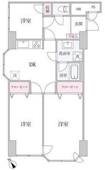 京成サンコーポ琴似台 3LDK、価格1190万円、専有面積61.05m<sup>2</sup> 