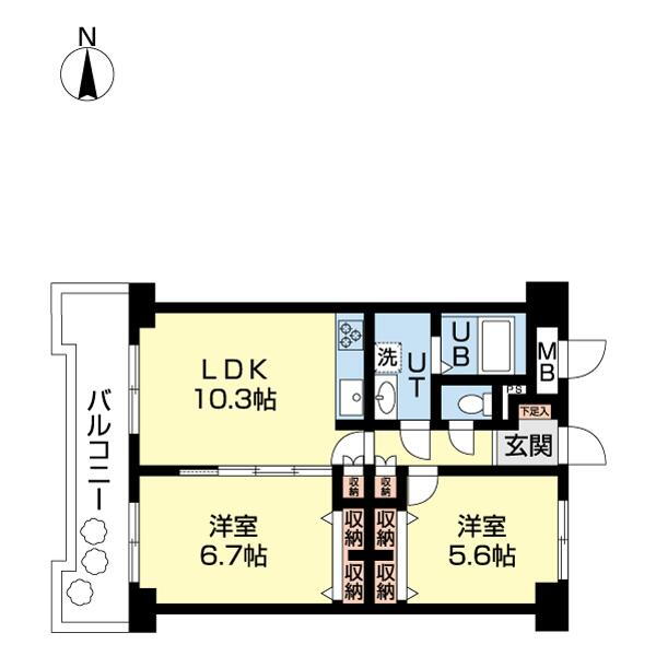 カルム麻生 9階 2LDK 物件詳細