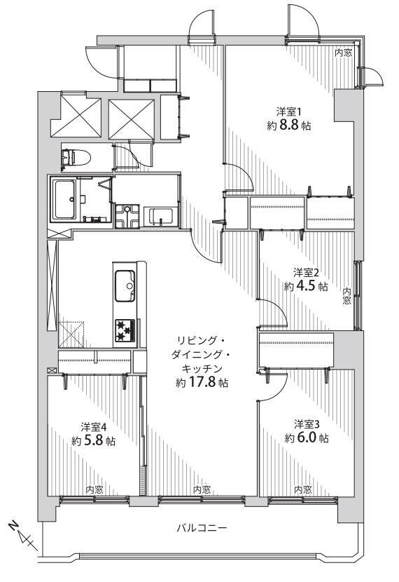 ライオンズマンション琴似 3階 4LDK 物件詳細
