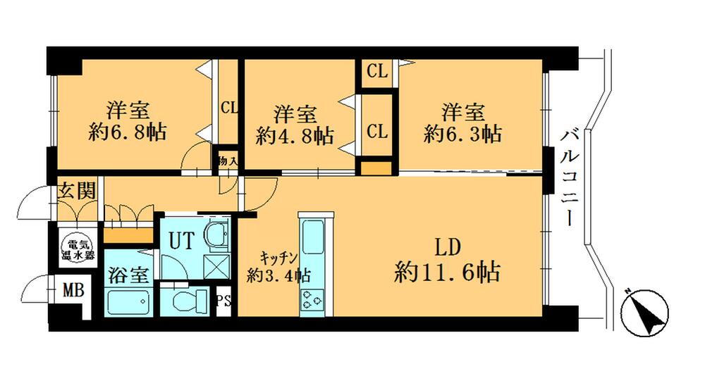 リラハイツ新さっぽろ 2階 3LDK 物件詳細