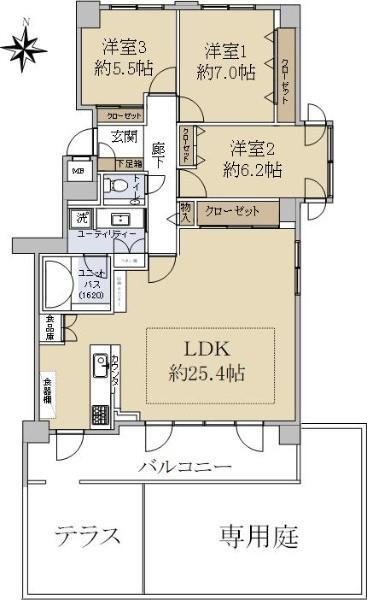 カーサ・ヴュー山鼻ユーロフォート 1階 3LDK 物件詳細