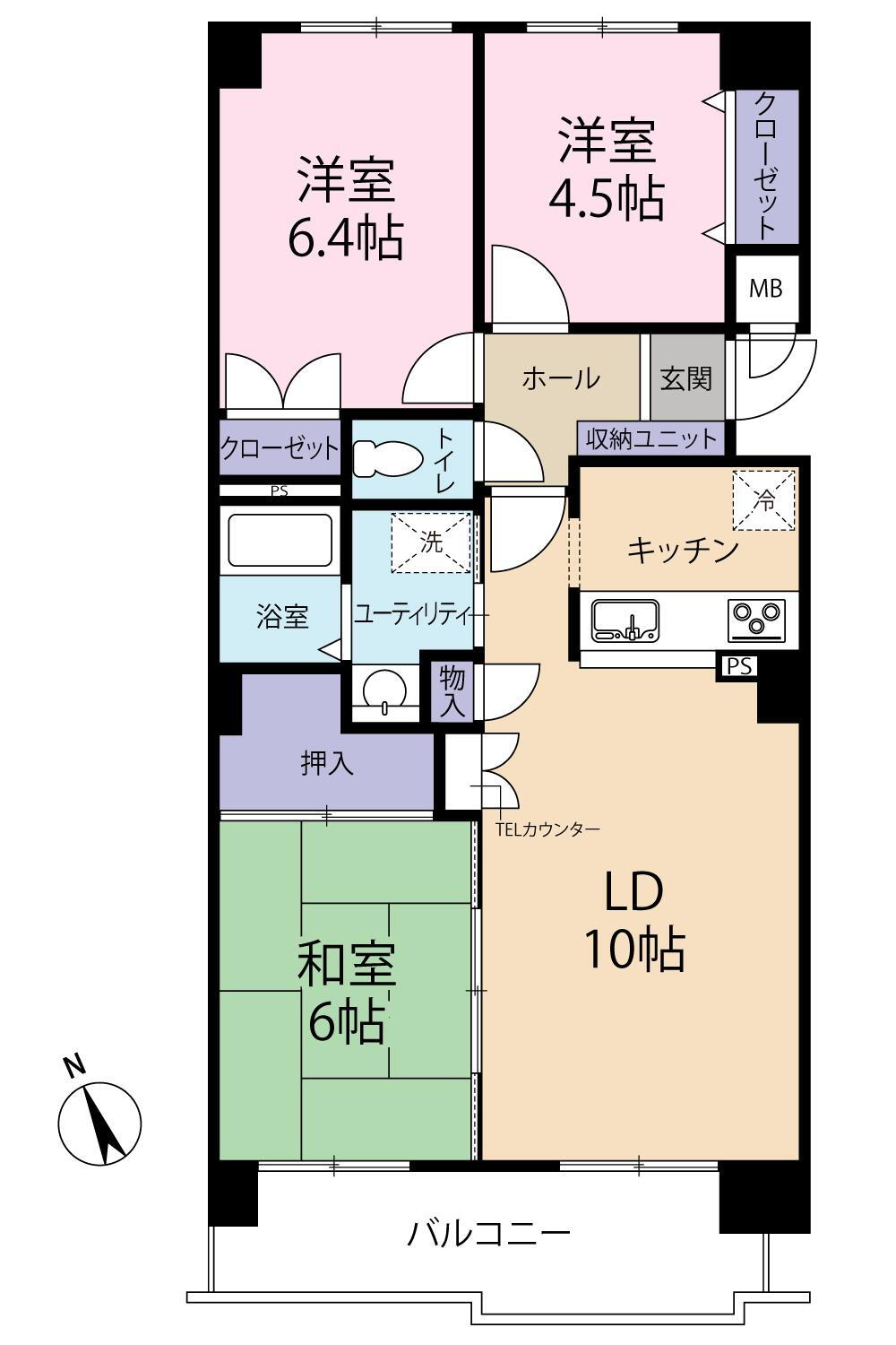 カーサ手稲本町 2階 3LDK 物件詳細