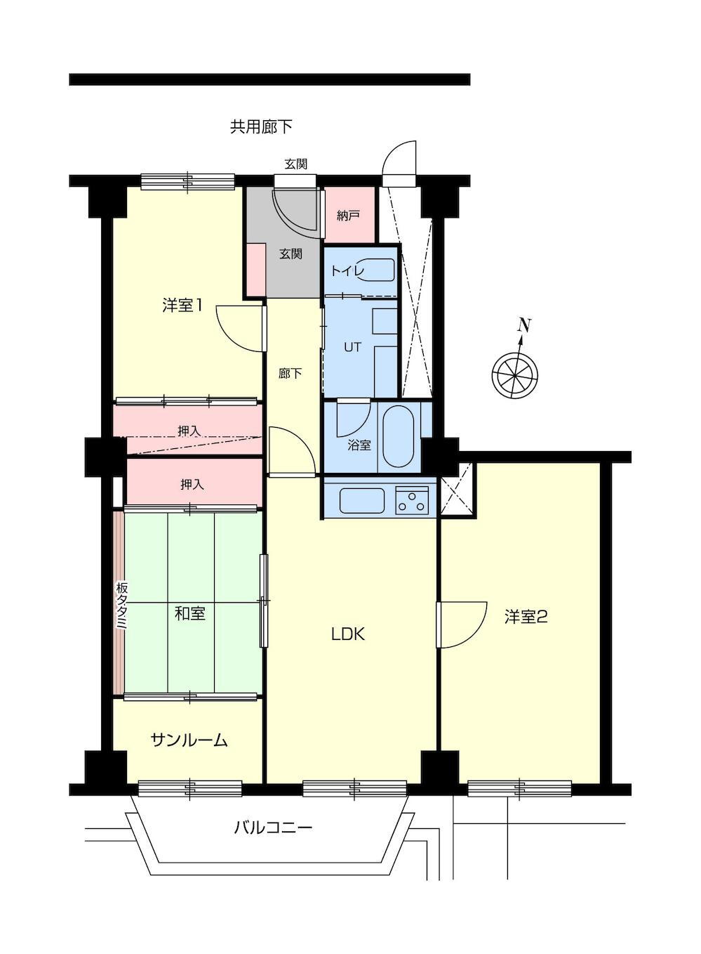 札幌パークマンション 2階 3SLDK 物件詳細