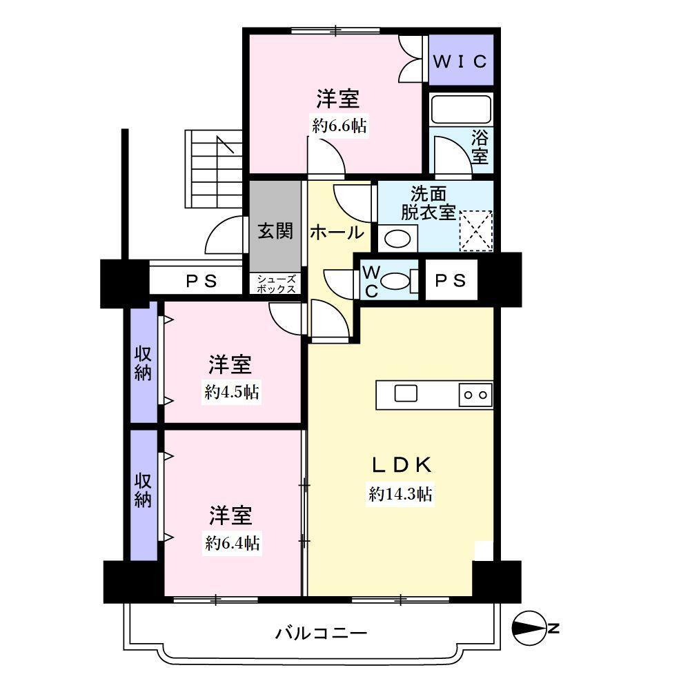 シャルム北４条 5階 3LDK 物件詳細